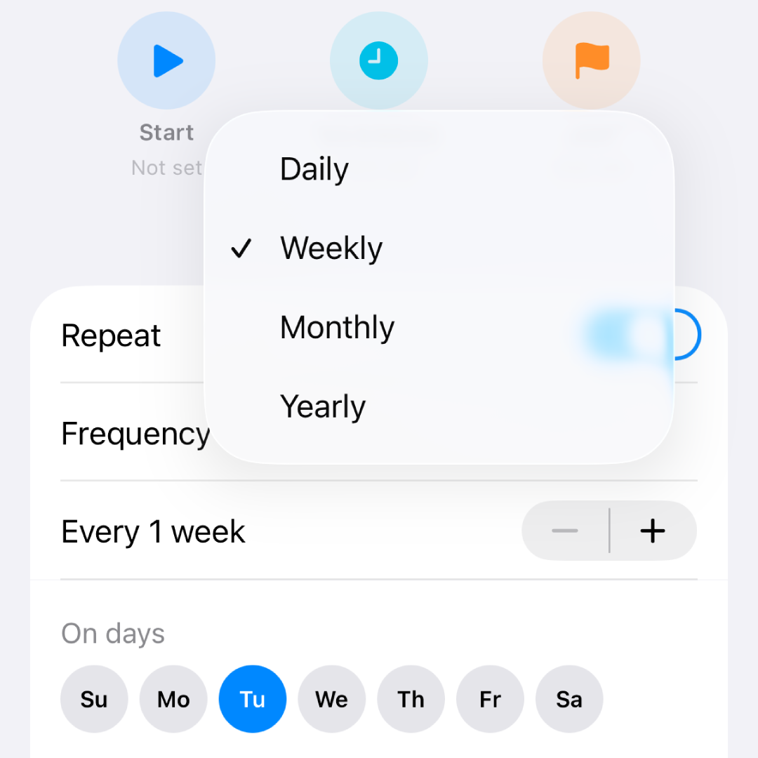 BetterKeeper recurring tasks on iPhone